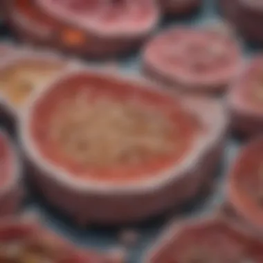 Diverse Cell Types in Mouse Bone Marrow Detailed illustration of mouse bone marrow cells highlighting their structure and types