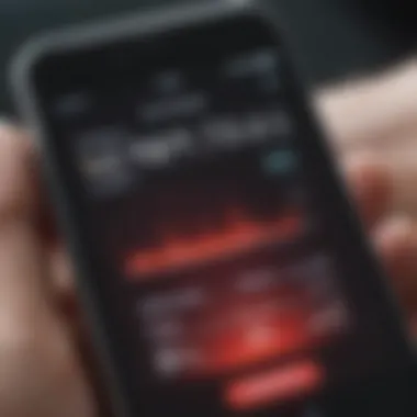 A close-up of a smartphone displaying blood pressure readings