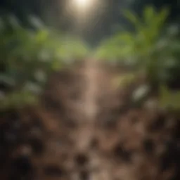 Illustration of soil moisture levels and its impact on plant growth