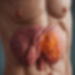 Visual representation of liver affected by NAFLD