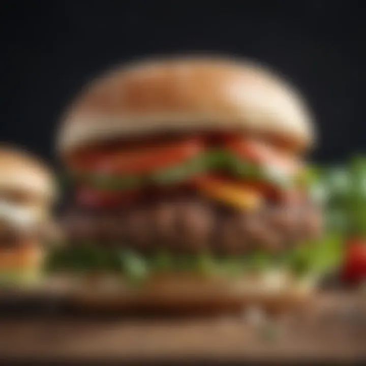 A close-up of a nutritious veggie burger with fresh ingredients