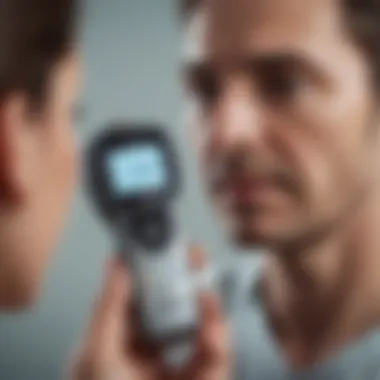 Patient using a non-invasive glucose meter