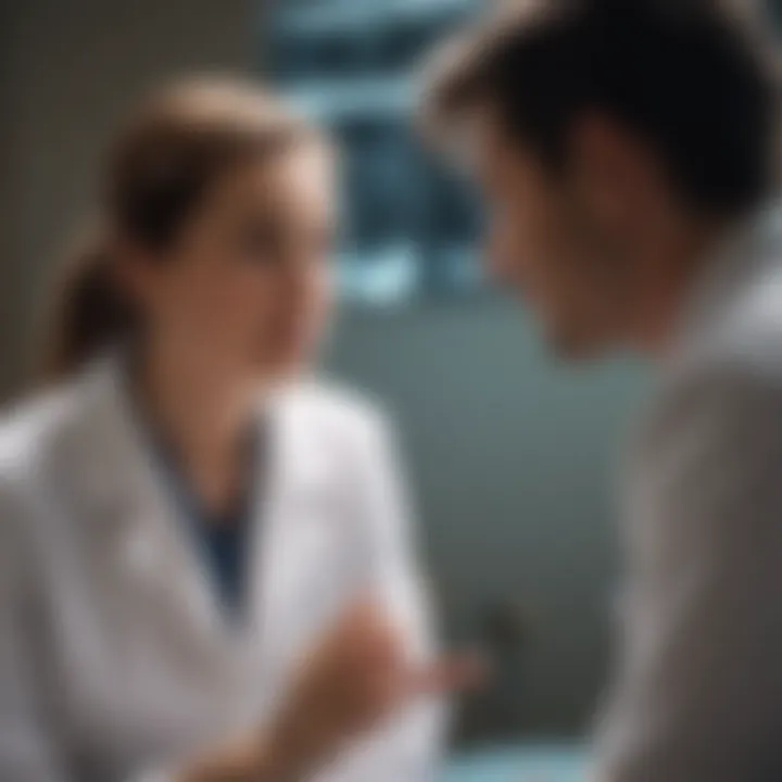 A healthcare professional discussing treatment plans with a patient