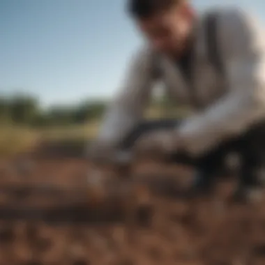 Researcher analyzing soil samples for contaminants