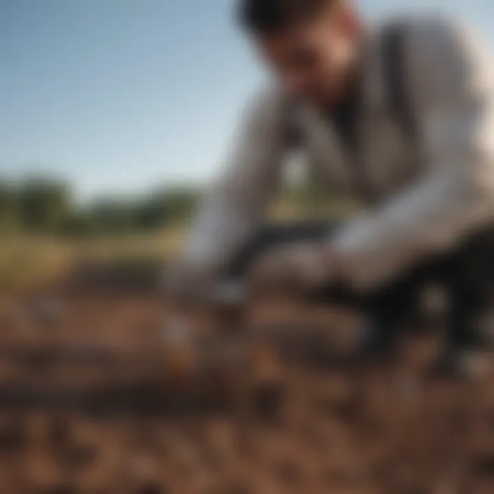 Researcher analyzing soil samples for contaminants