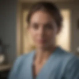 A nurse in a clinical setting providing care to a patient