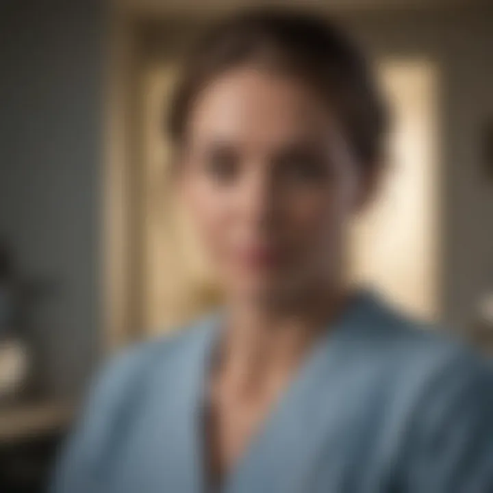 A nurse in a clinical setting providing care to a patient