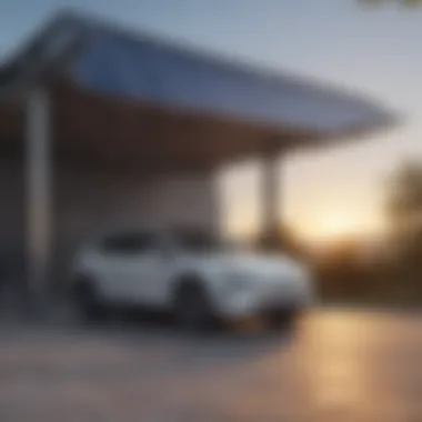 Close-up of solar panels on a carport