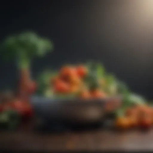 Fresh vegetables promoting a balanced diet