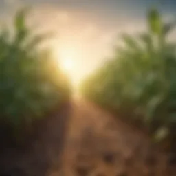 A vibrant field of genetically modified crops thriving under sunlight