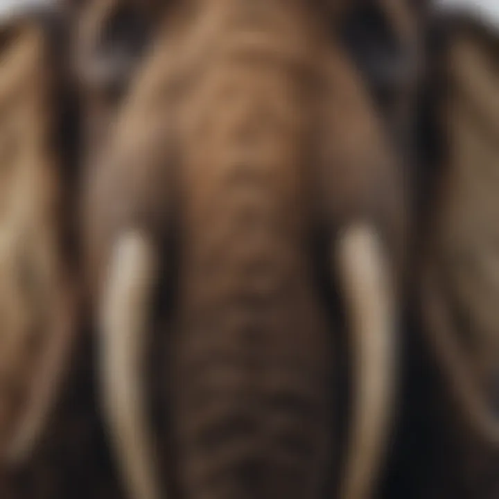 An anatomical diagram of a woolly mammoth