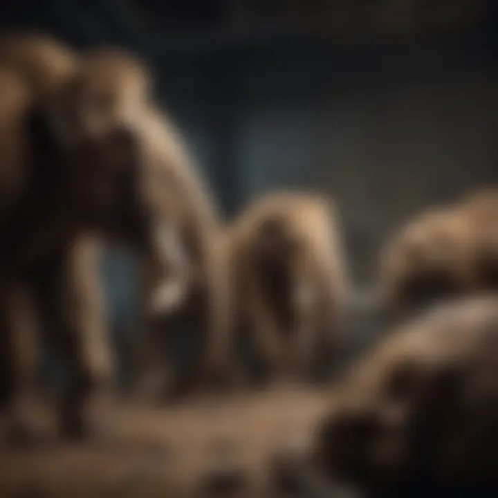 Fossils of woolly mammoths on display