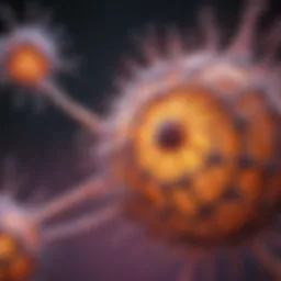 Illustration of cellular mechanisms involved in cancer development