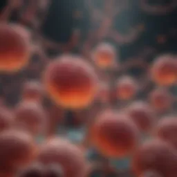 Illustration depicting liver cells undergoing regeneration.