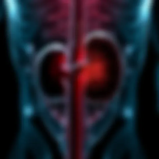 Illustration of kidney anatomy highlighting regeneration zones