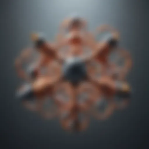 A molecular representation of ammonia showcasing its structure and bonding