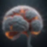 Depiction of a brain highlighting neurotransmitter activity