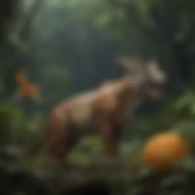 A representation of biodiversity loss showing various species