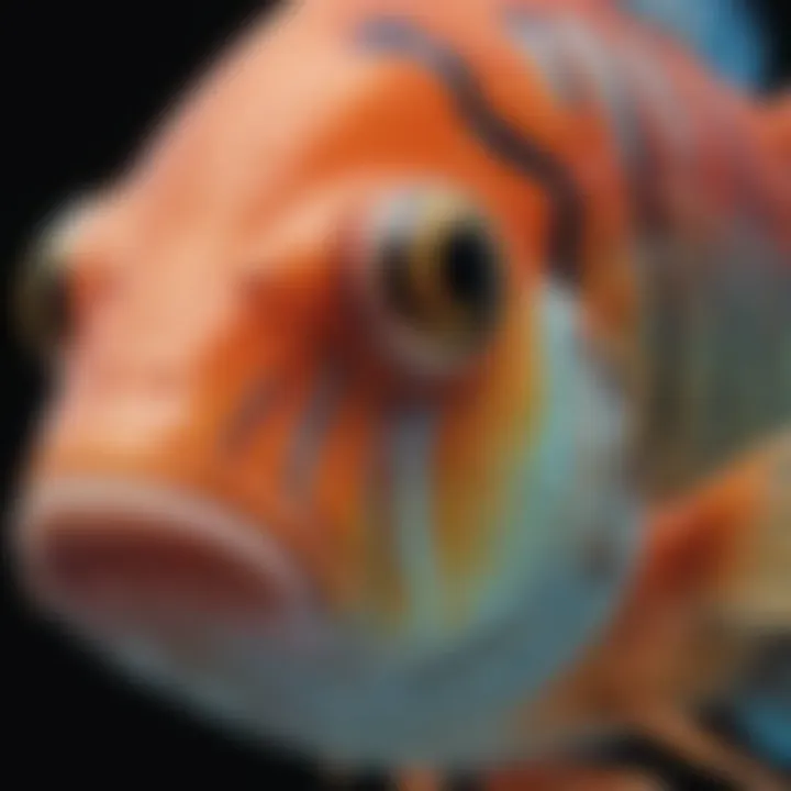 A close-up of a tropical fish showcasing its unique anatomical features.