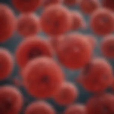 Microscopic view of hemolyzed red blood cells