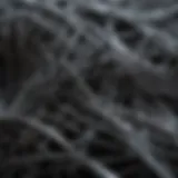 Close-up of carbon fibre strands demonstrating structure and texture