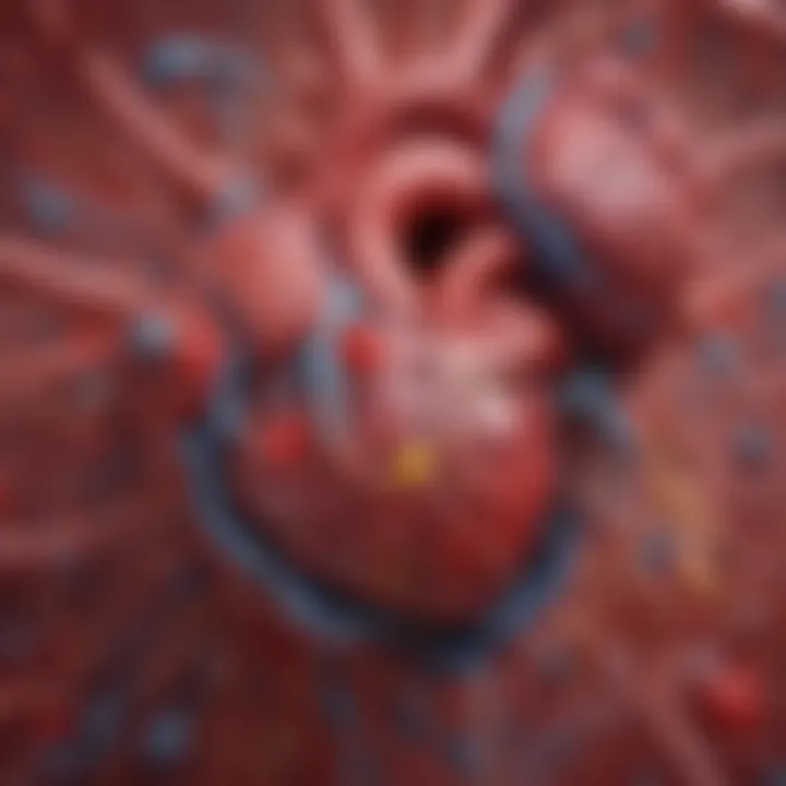 A graphical representation showing the pathophysiological mechanisms involved in chronic heart failure.