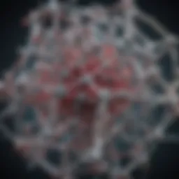 Molecular structure of crosslinked polymers showcasing the intricate network formation