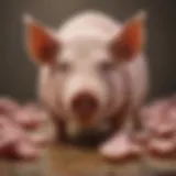 Illustration of a pig showing signs of diarrhea and health impacts.