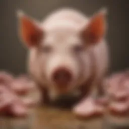 Illustration of a pig showing signs of diarrhea and health impacts.