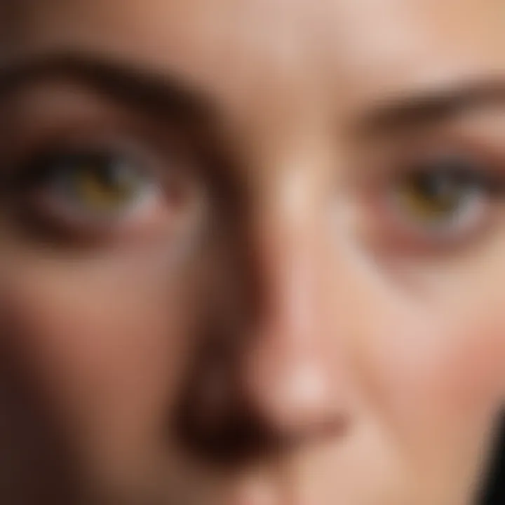 Close-up of eyes with different shades
