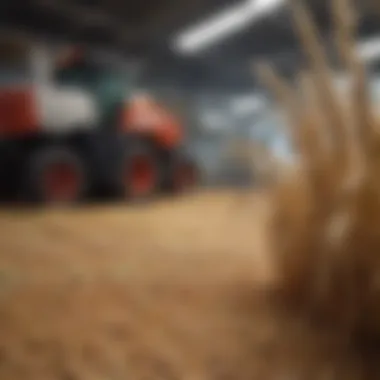 A modern agricultural setting showcasing the use of technology in grain management.