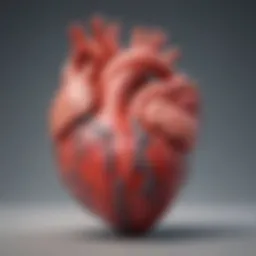 A diagram illustrating the heart's anatomy and ejection fraction mechanics.