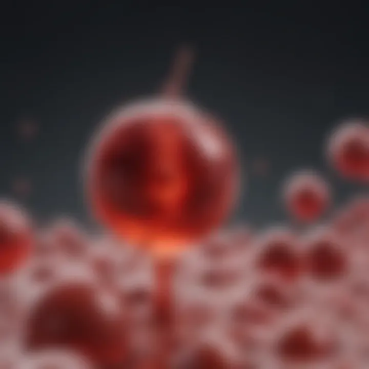 Illustration of immature platelets in the bloodstream