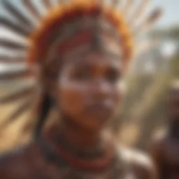 Traditional African tribal gathering showcasing vibrant attire and cultural expressions