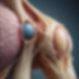 Illustration of osteochondromas within a joint