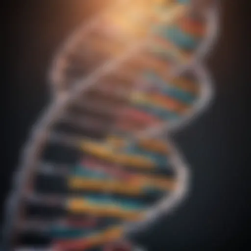 Diagram illustrating DNA structure and its role in transcription