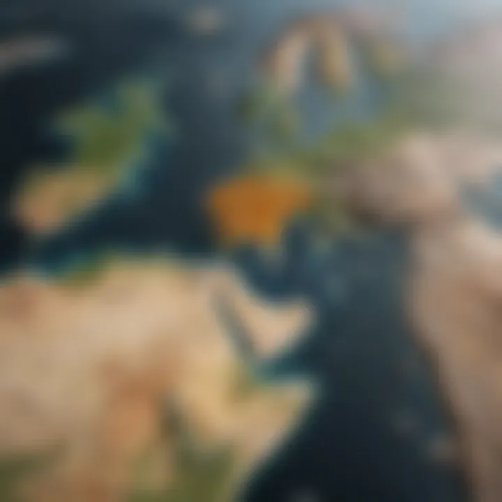 Global map highlighting regions affected by water shortage
