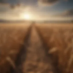 Field showcasing optimal wheat growing conditions