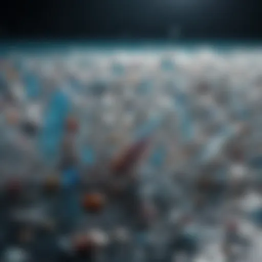 Microscopic view of microplastics in ocean water