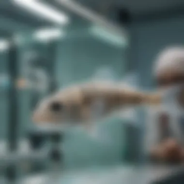 Zebrafish Research in Oncology Zebrafish in a research lab setting focused on oncology