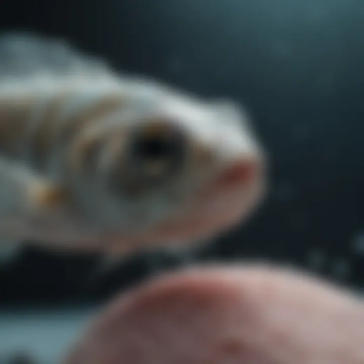 Zebrafish under a microscope showing tumor growth